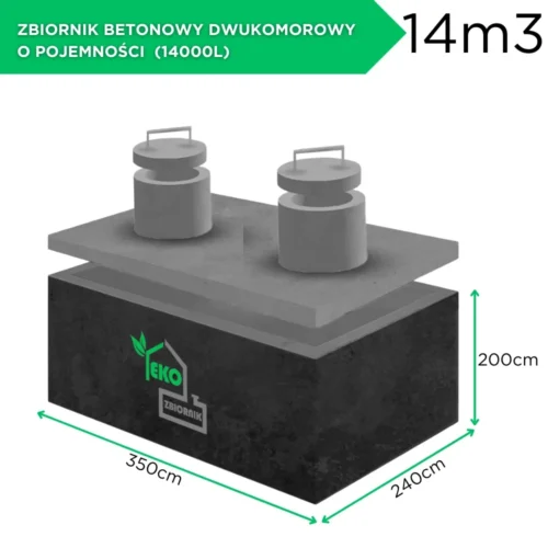 Zbiornik betonowy dwukomorowy o pojemności 14 000 litrów