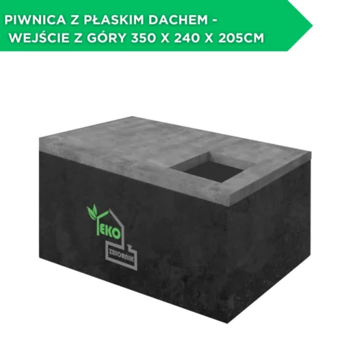 Piwnica z płaskim dachem - wejście z góry 350 x 240 x 205